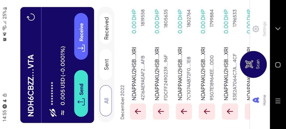 Screenshot of dHealth Signer app