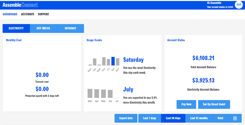 Screenshot of Assemble Connect Tenant Portal